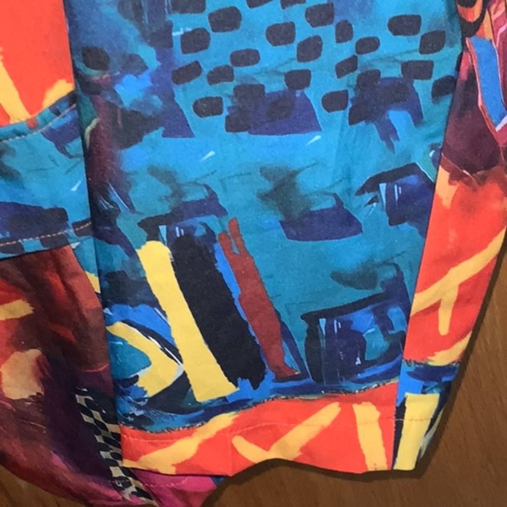 $8>>SHEIN Multi-Color Abstract Print Blazer - Picture 3 of 7